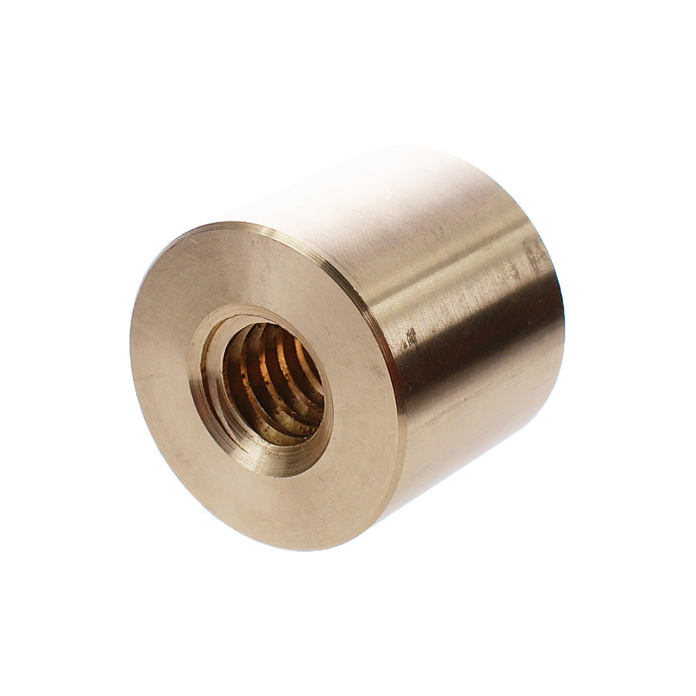 Tr36x6 - Nakrętka trapezowa cylindryczna  mat. brąz lewa